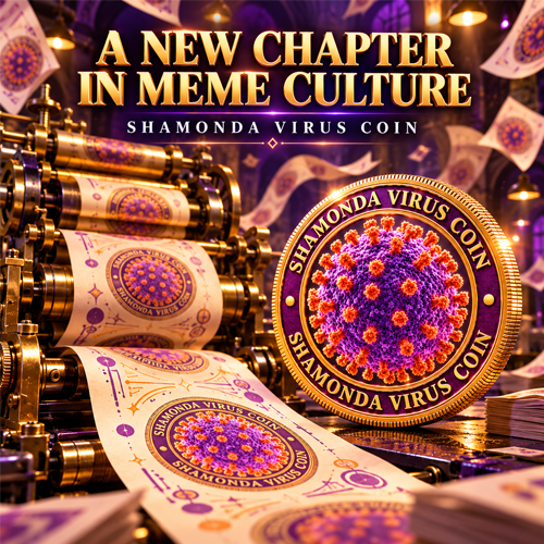 A new chapter in meme culture — Shamonda Virus Coin press artwork